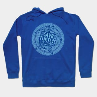 Save the Turtles - Blue Boho Hoodie